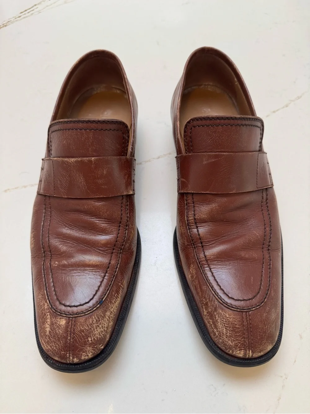 Louis Vuitton Brown Leather Penny Loafers